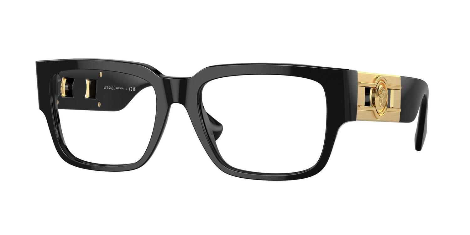 Armação de Óculos de Grau VE3350-GB1-55 Versace Quadrado Preto Acetato