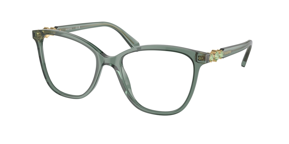 Armação de Óculos de Grau SK2020-1043-54 Swarovski Quadrado Verde Acetato