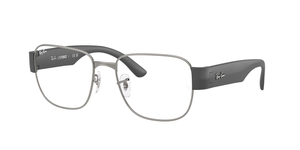 Armação de Óculos de Grau RX6532-2502-55 Ray Ban Quadrado Cinza Metal