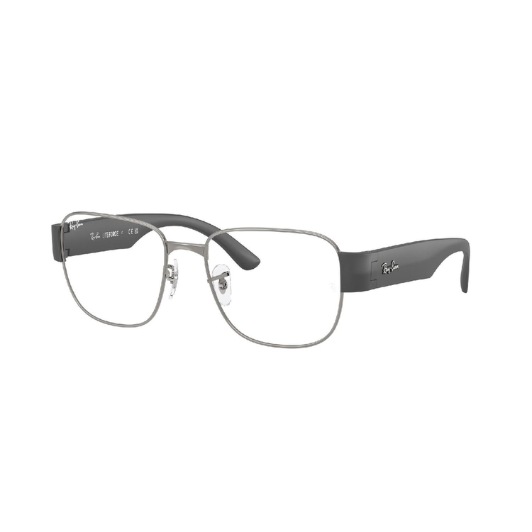 Armação de Óculos de Grau RX6532-2502-55 Ray Ban Quadrado Cinza Metal