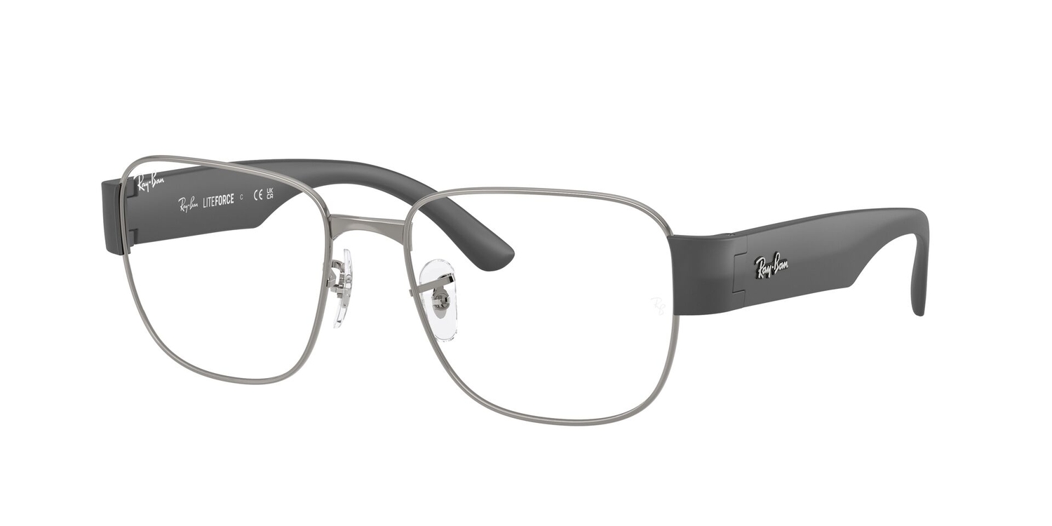 Armação de Óculos de Grau RX6532-2502-55 Ray Ban Quadrado Cinza Metal