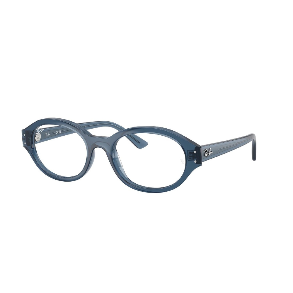 Armação de Óculos de Grau RX7257-8434-54 Ray Ban Oval Azul Injetado