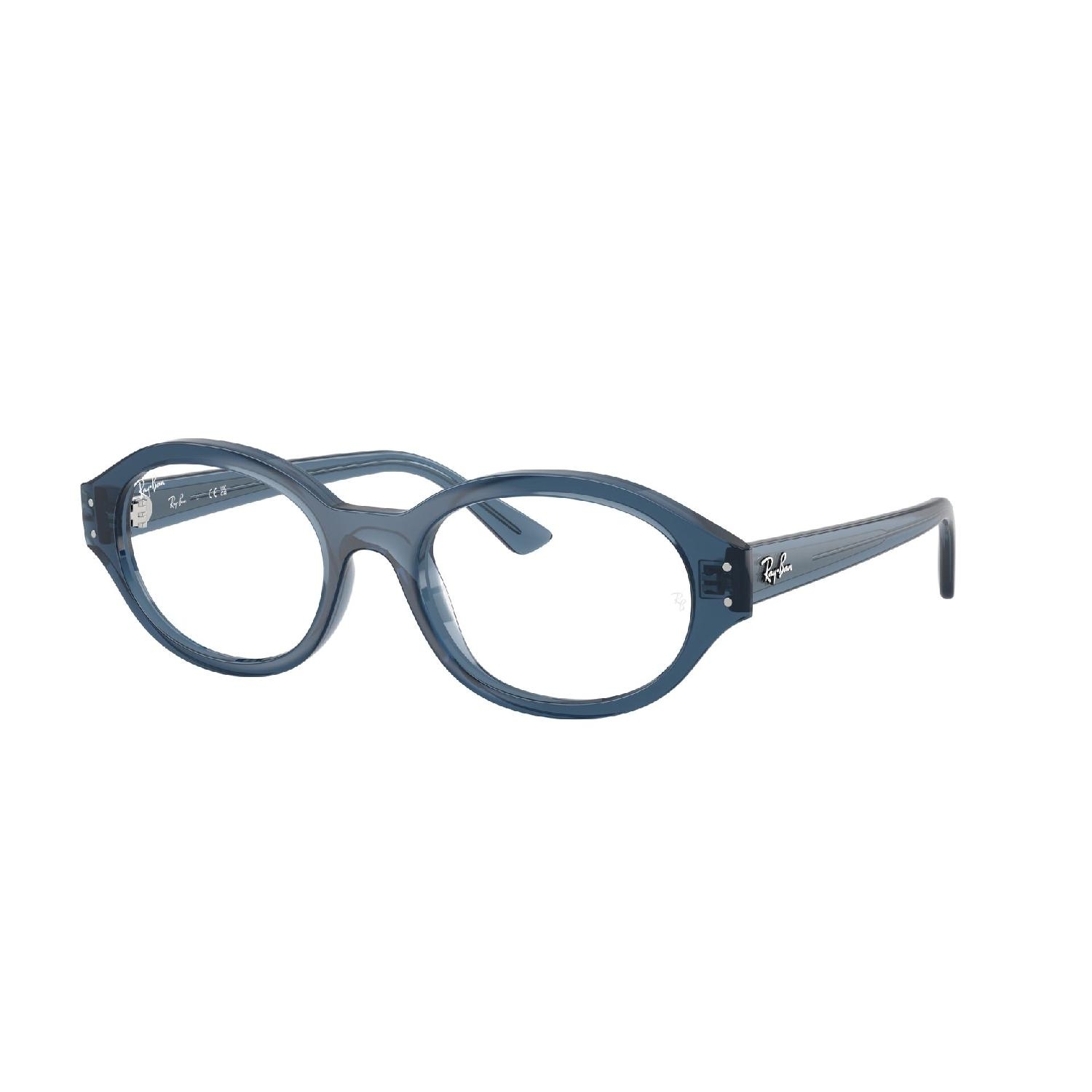 Armação de Óculos de Grau RX7257-8434-54 Ray Ban Oval Azul Injetado