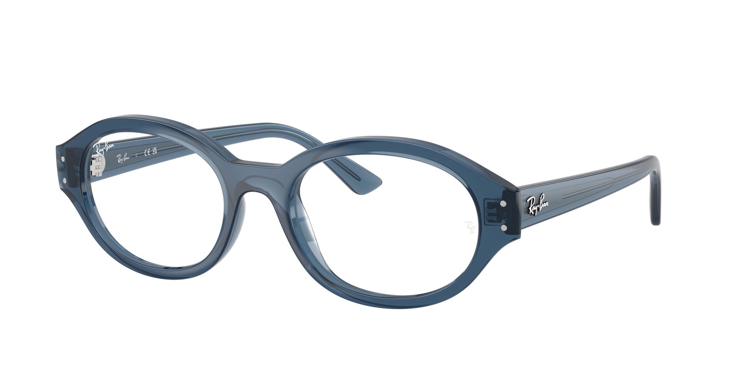 Armação de Óculos de Grau RX7257-8434-54 Ray Ban Oval Azul Injetado