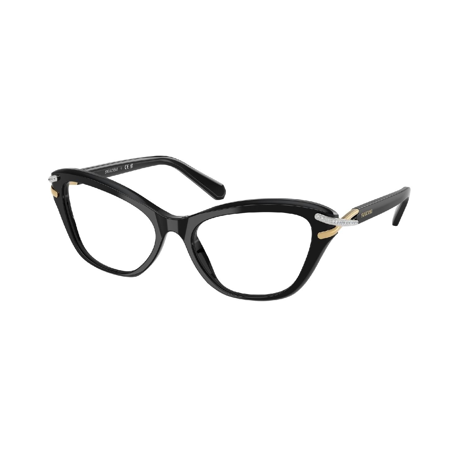 Armação de Óculos de Grau SK2031-1001-55 Swarovski Gatinho Preto Acetato