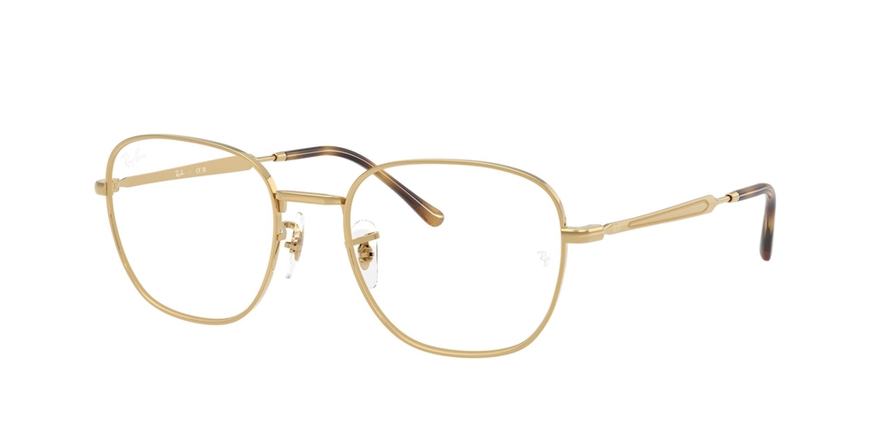 Armação de Óculos de Grau RX6534-2500-53 Ray Ban Quadrado Ouro Metal