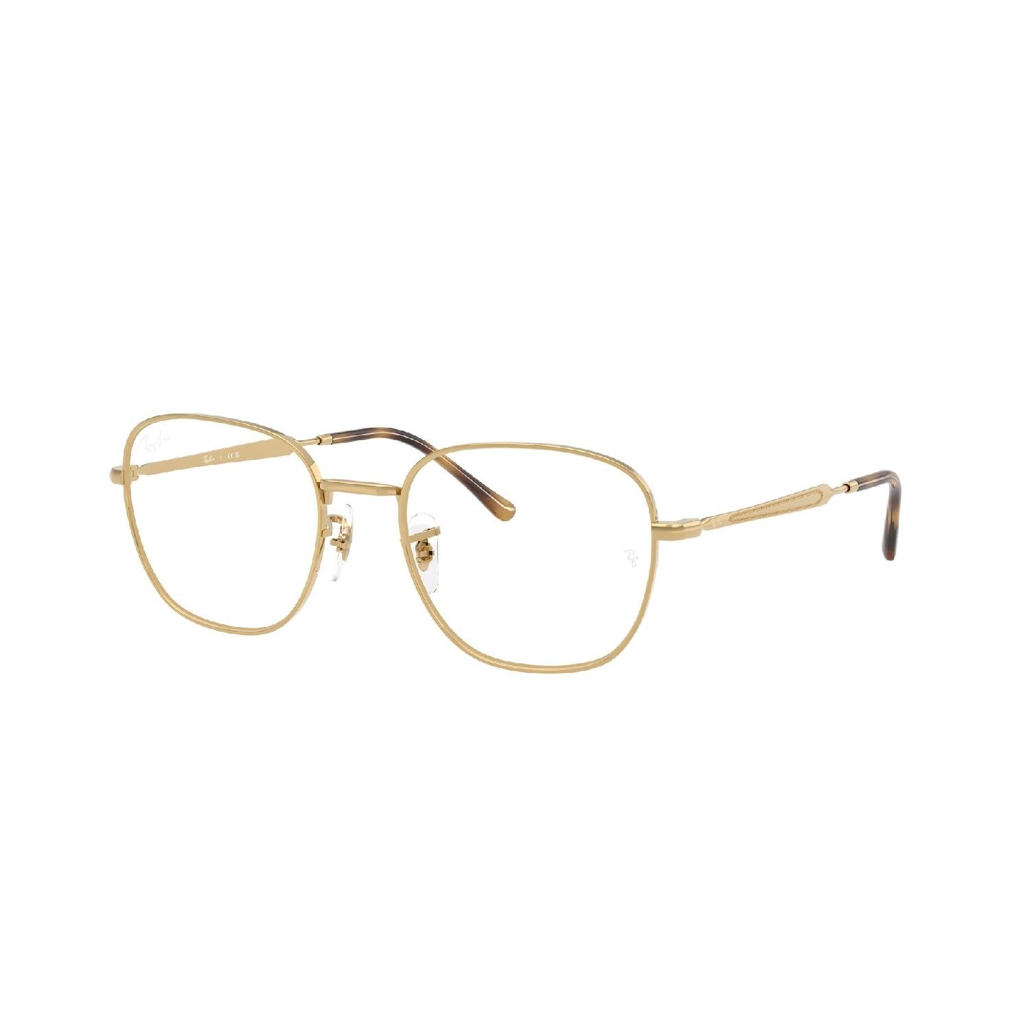 Armação de Óculos de Grau RX6534-2500-53 Ray Ban Quadrado Ouro Metal