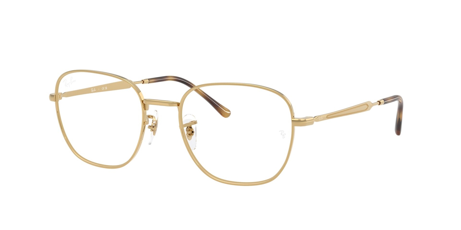 Armação de Óculos de Grau RX6534-2500-53 Ray Ban Quadrado Ouro Metal