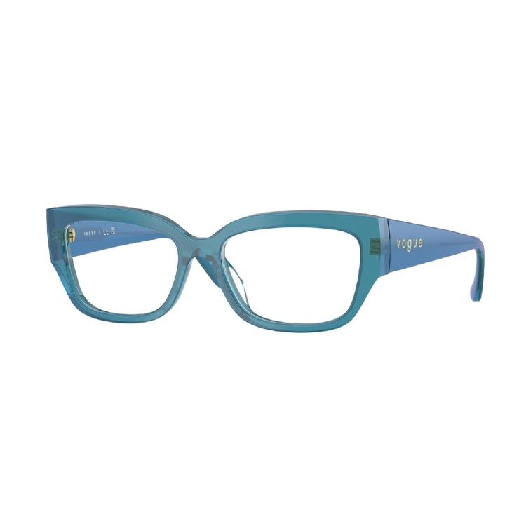 Armação de Óculos de Grau VO5639U-3237-54 Vogue Retangular Com Cantos Arredondados Azul Acetato