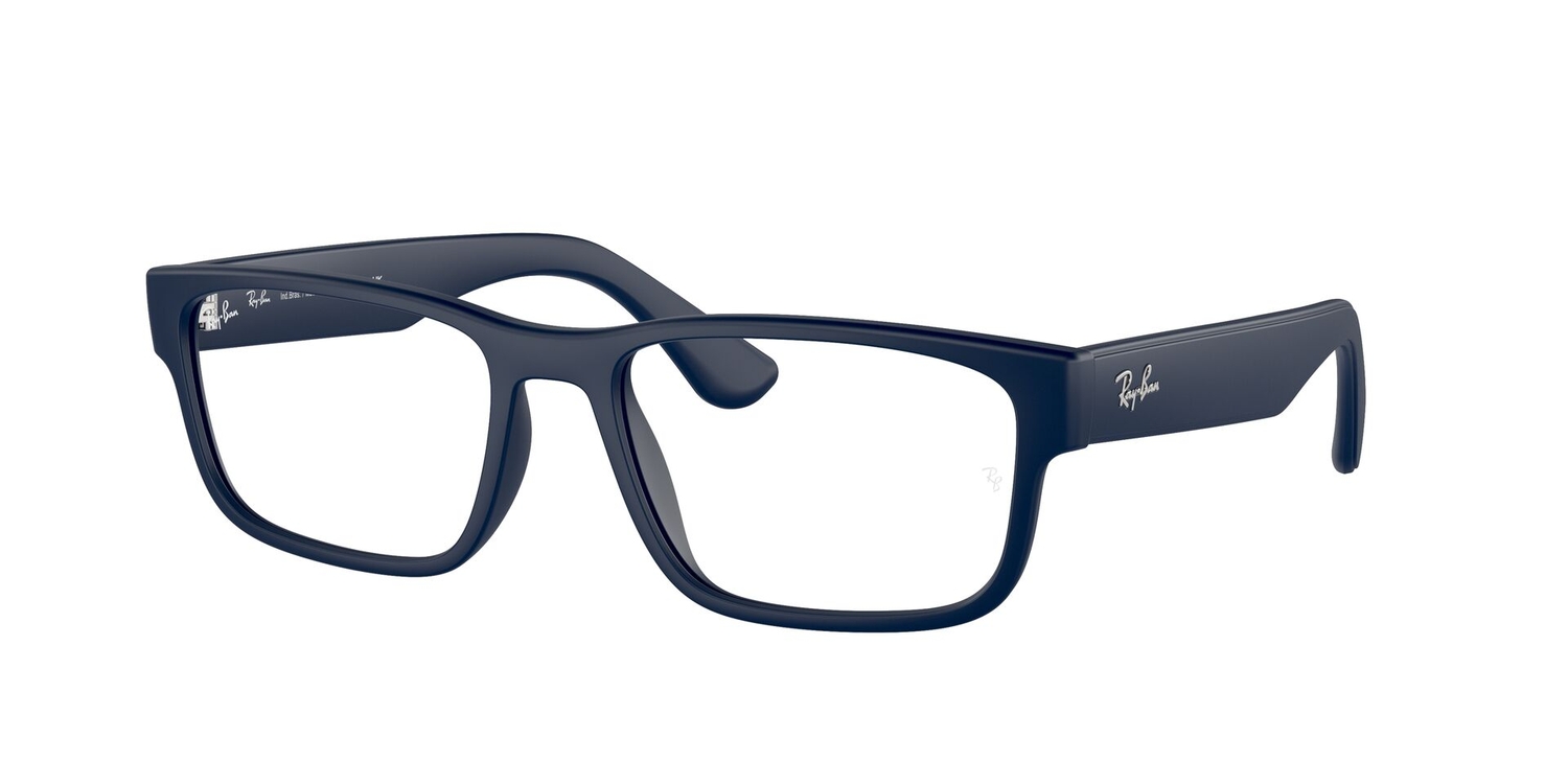 Armação de Óculos de Grau RX7243L-5412-56 Ray Ban Retangular Azul Injetado