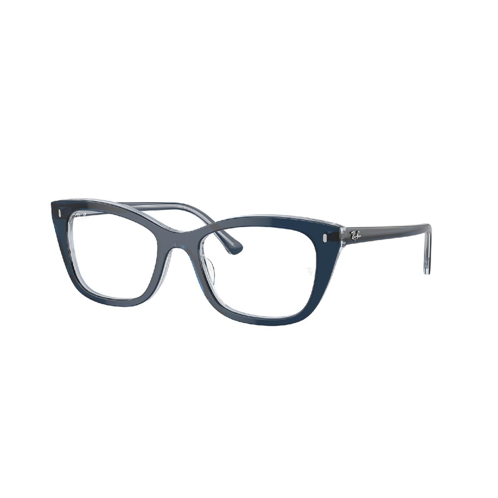 Armação de Óculos de Grau RX5433-8324-52 Ray Ban Retangular Com Cantos Arredondados Azul Acetato
