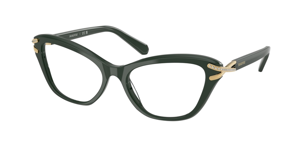 Armação de Óculos de Grau SK2031-1026-55 Swarovski Gatinho Verde Acetato