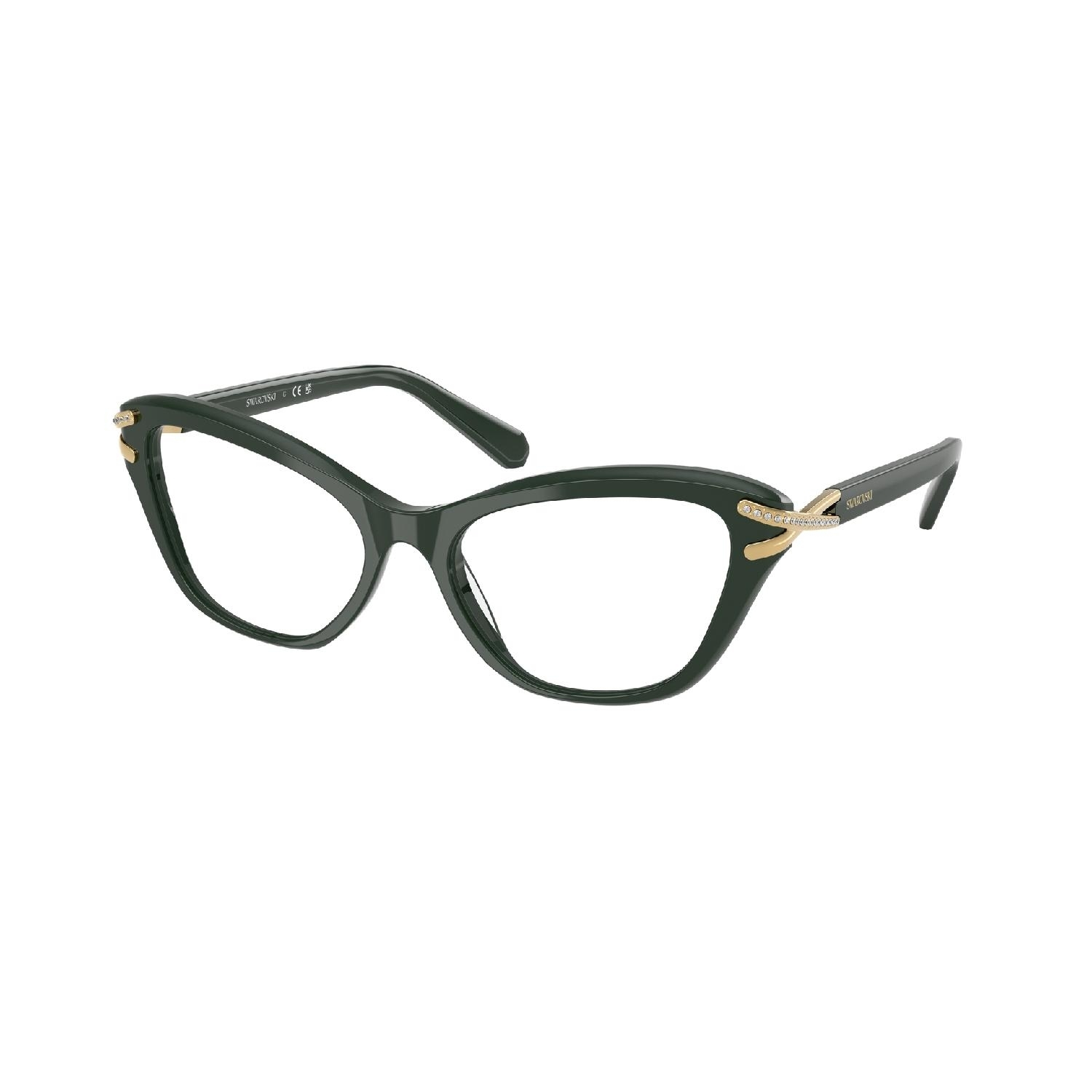 Armação de Óculos de Grau SK2031-1026-55 Swarovski Gatinho Verde Acetato