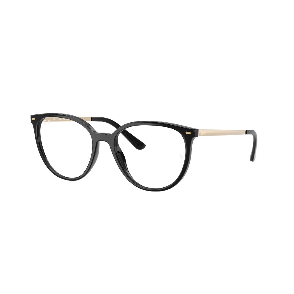 Armação de Óculos de Grau RX7246L-8277-53 Ray Ban Redondo Preto Injetado