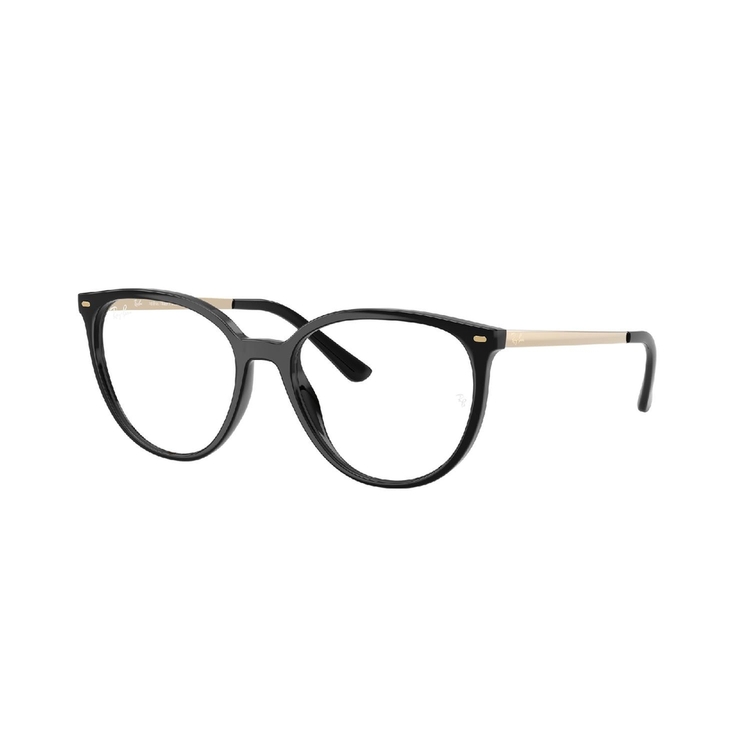 Armação de Óculos de Grau RX7246L-8277-53 Ray Ban Redondo Preto Injetado