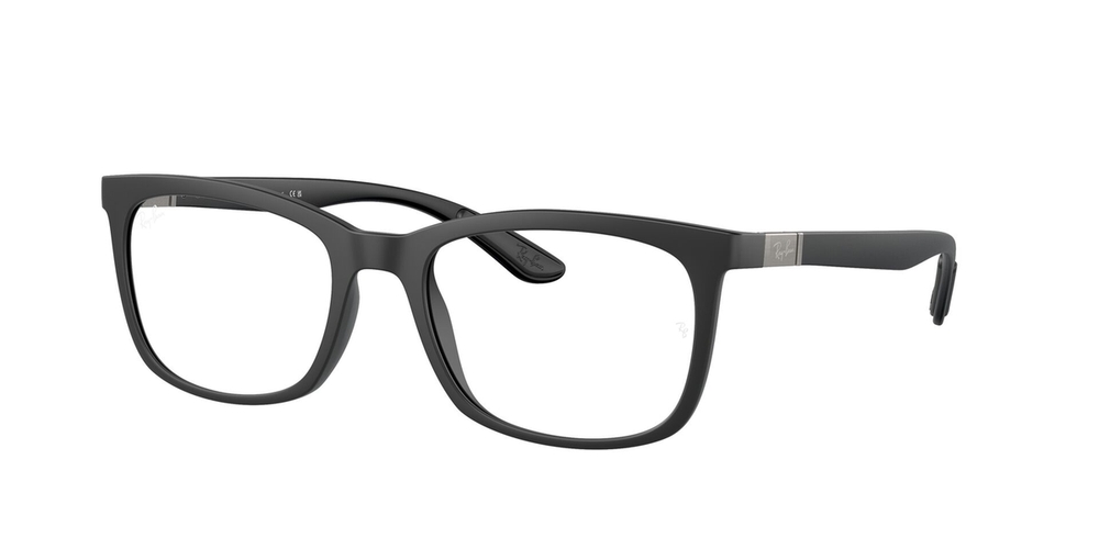 Armação de Óculos de Grau RX7230-5204-54 Ray Ban Retangular Com Cantos Arredondados Preto Peek