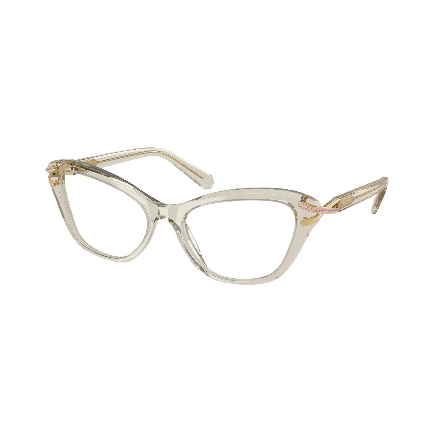 Armação de Óculos de Grau SK2031-3003-55 Swarovski Gatinho Marrom Acetato