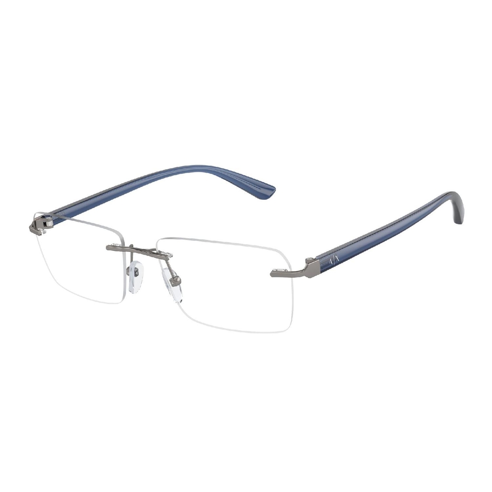 Armação de Óculos de Grau AX1064-6017-56 Armani Exchange Retangular Cinza Metal