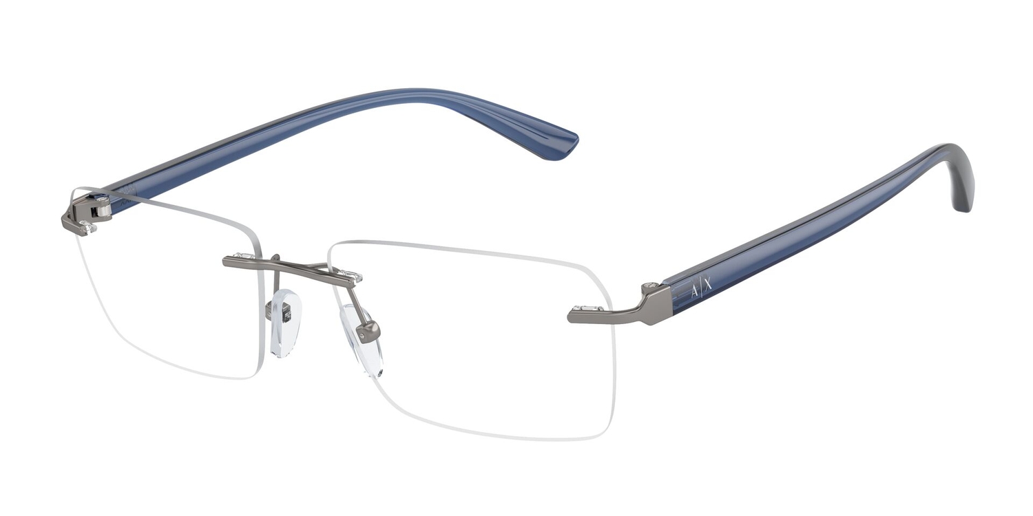 Armação de Óculos de Grau AX1064-6017-56 Armani Exchange Retangular Cinza Metal