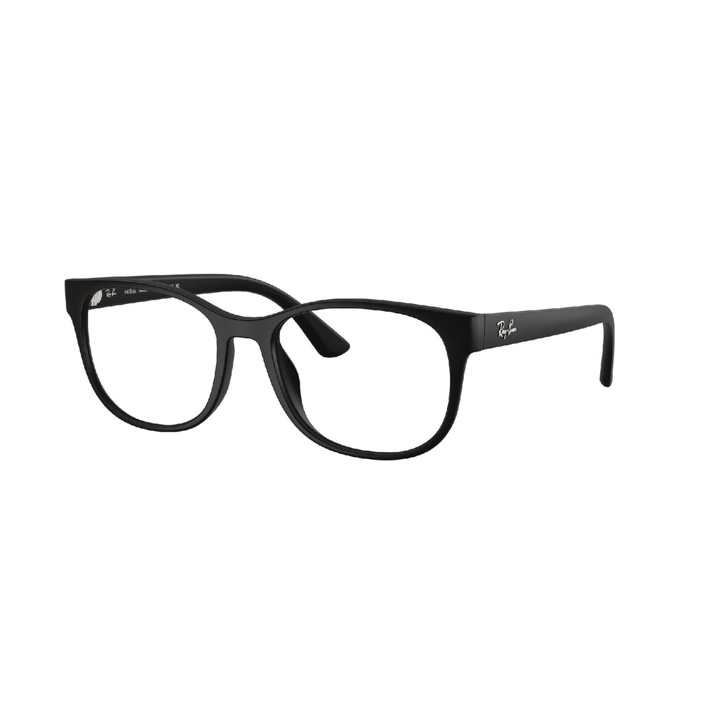 Armação de Óculos de Grau RX7253L-5196-55 Ray Ban Retangular Com Cantos Arredondados Preto Injetado