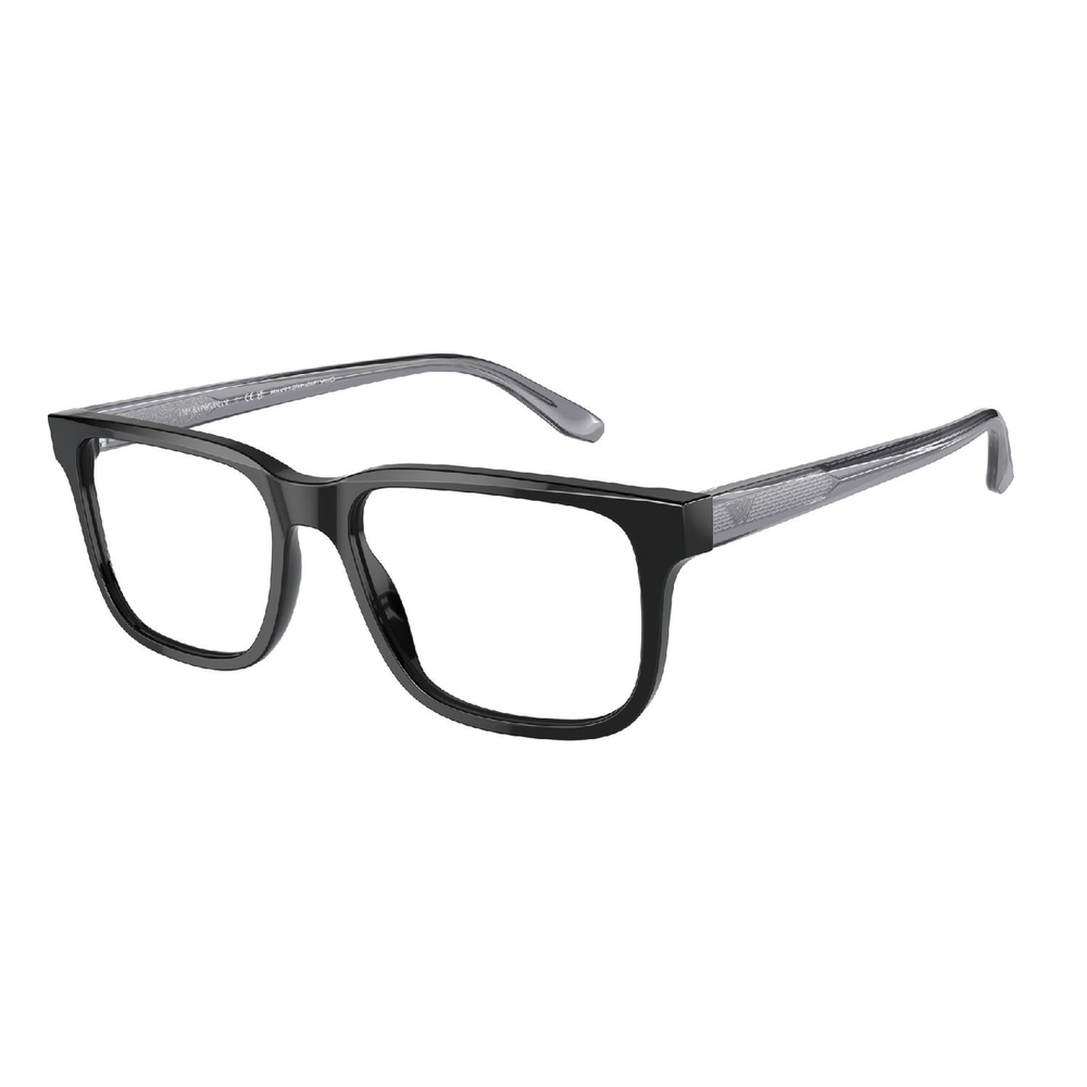 Armação de Óculos de Grau EA3218-5017-55 Emporio Armani Retangular Preto Acetato