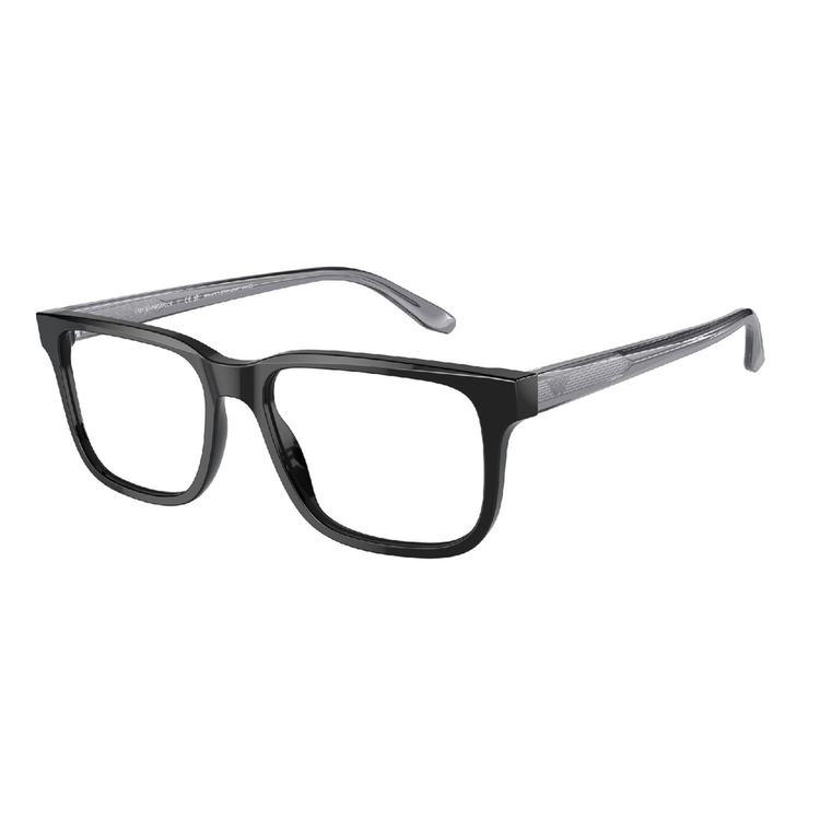 Armação de Óculos de Grau EA3218-5017-55 Emporio Armani Retangular Preto Acetato