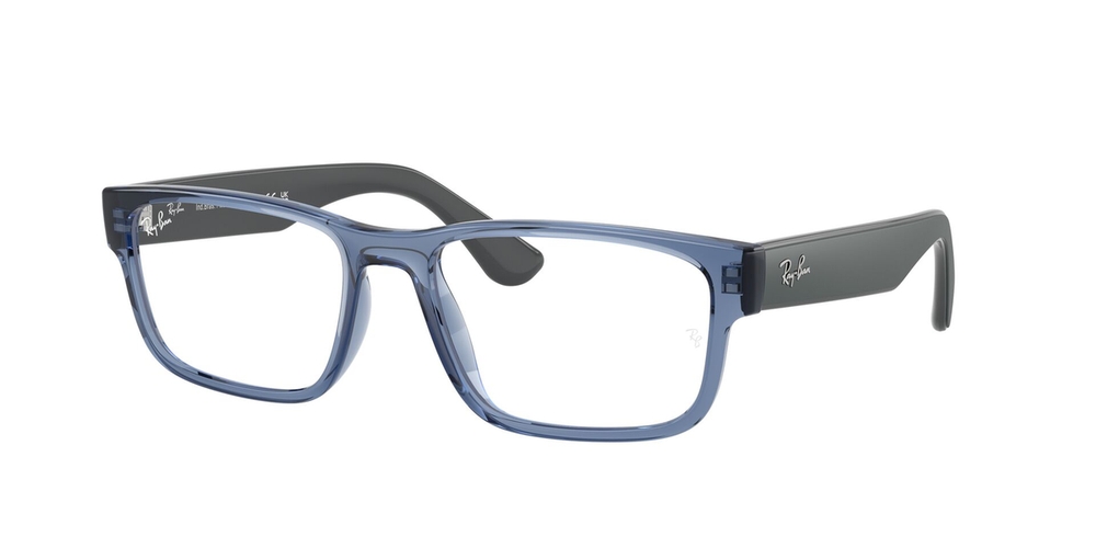 Armação de Óculos de Grau RX7243L-8182-56 Ray Ban Retangular Azul Injetado