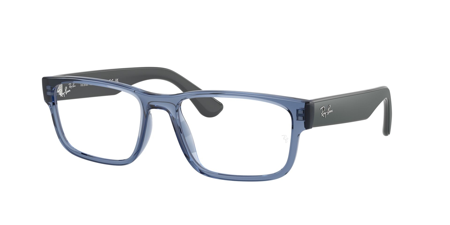 Armação de Óculos de Grau RX7243L-8182-56 Ray Ban Retangular Azul Injetado