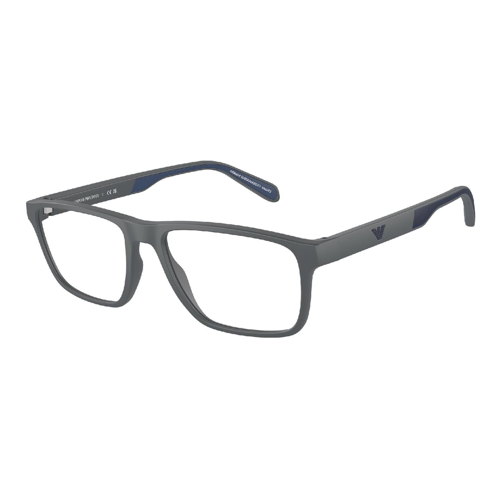 Armação de Óculos de Grau EA3233-6103-56 Emporio Armani Retangular Cinza Injetado