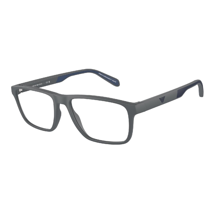 Armação de Óculos de Grau EA3233-6103-56 Emporio Armani Retangular Cinza Injetado