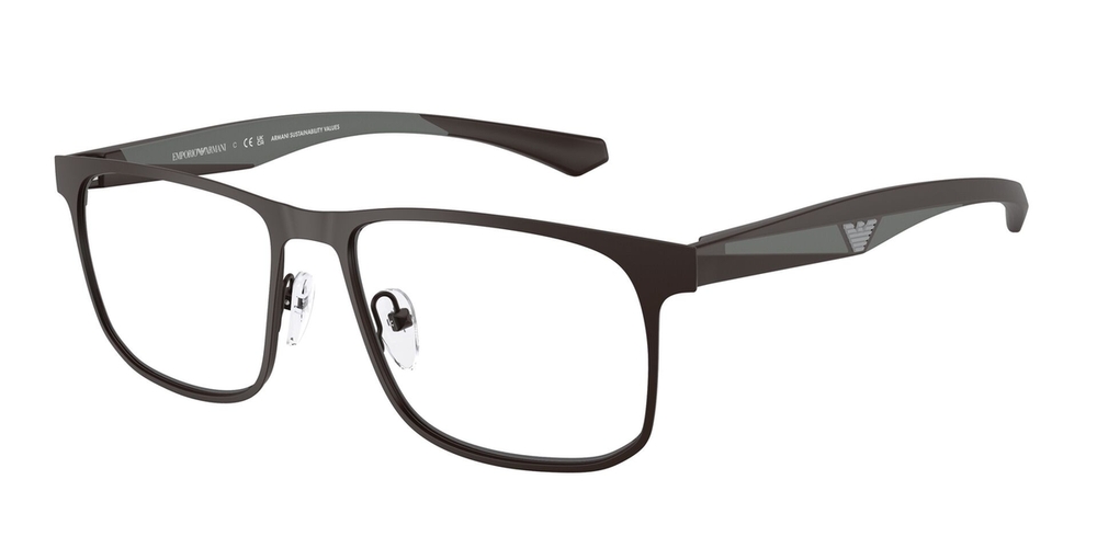 Armação de Óculos de Grau EA1163-3390-55 Emporio Armani Quadrado Marrom Metal