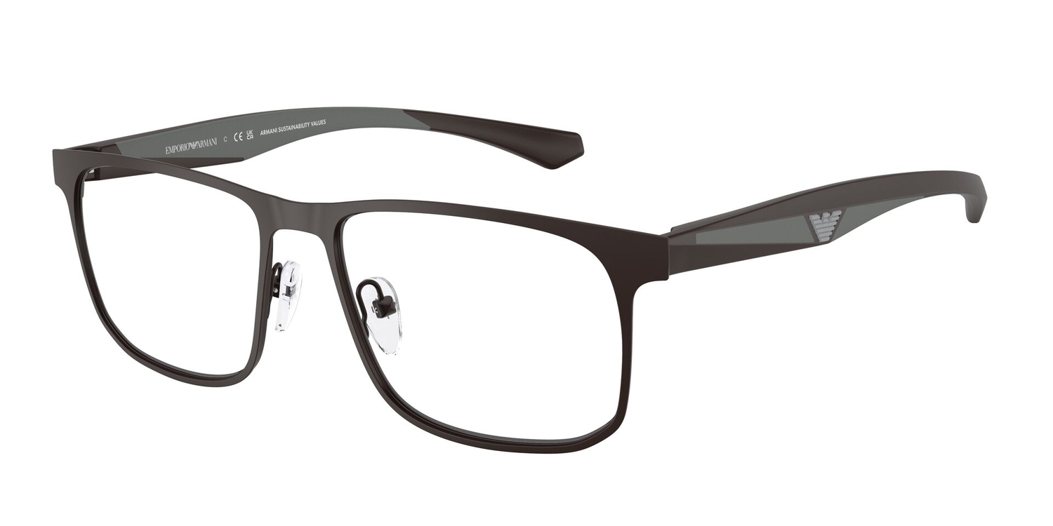 Armação de Óculos de Grau EA1163-3390-55 Emporio Armani Quadrado Marrom Metal