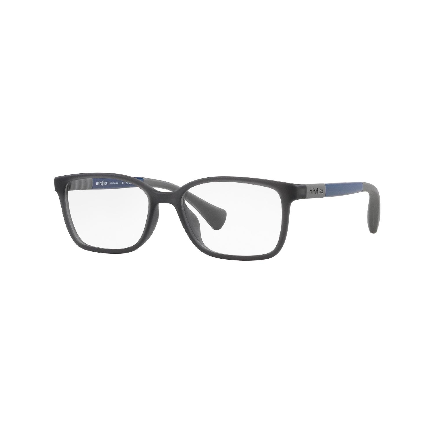 Armação de Óculos de Grau MF4013-L369-49 Miraflex Retangular Com Cantos Arredondados Cinza Injetado