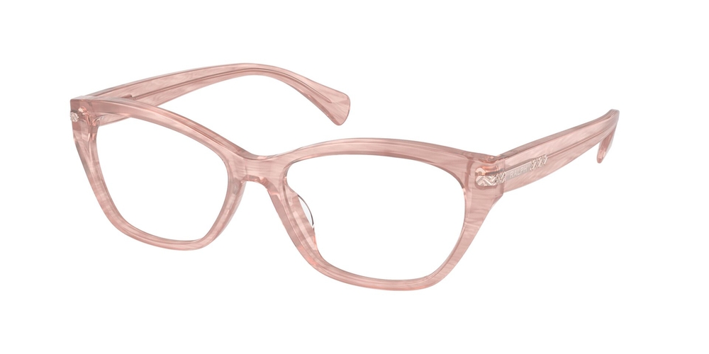 Armação de Óculos de Grau RA7161U-6155-55 Ralph Retangular Com Cantos Arredondados Rosa Acetato