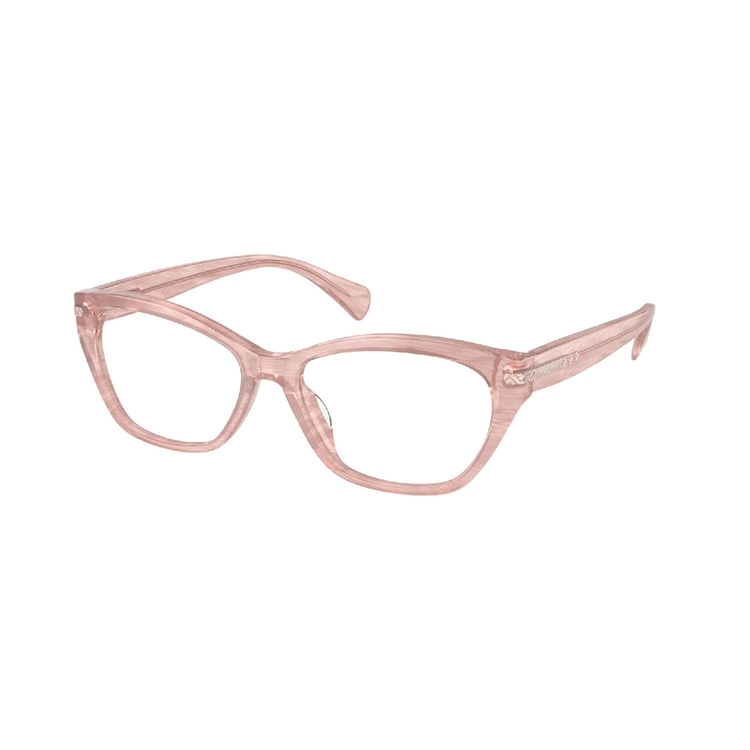 Armação de Óculos de Grau RA7161U-6155-55 Ralph Retangular Com Cantos Arredondados Rosa Acetato