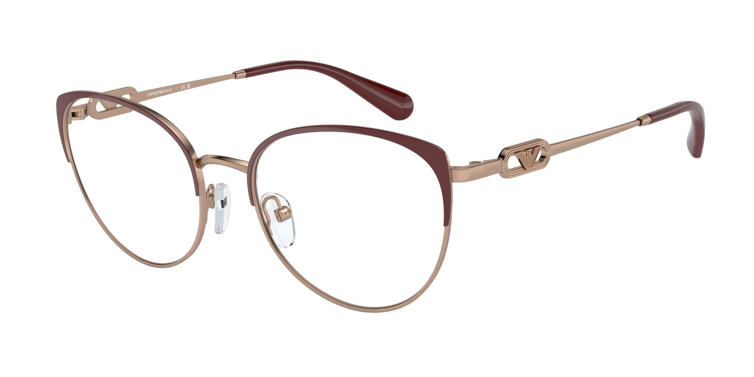 Armação de Óculos de Grau EA1150-3268-53 Emporio Armani Gatinho Ouro Metal