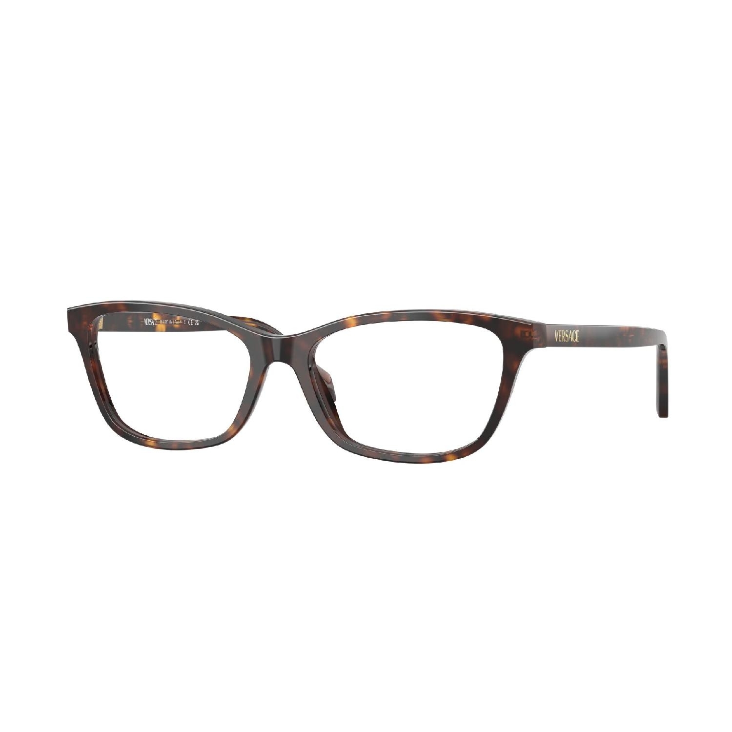 Armação de Óculos de Grau VE3375-108-54 Versace Gatinho Marrom Acetato