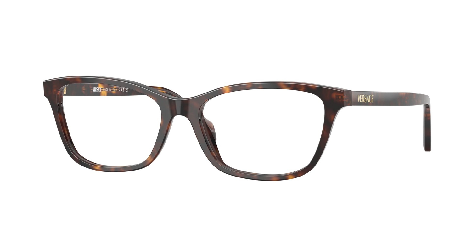 Armação de Óculos de Grau VE3375-108-54 Versace Gatinho Marrom Acetato