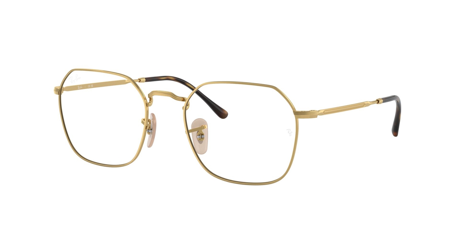 Armação de Óculos de Grau RX3694V-2500-53 Ray Ban Irregular Ouro Metal