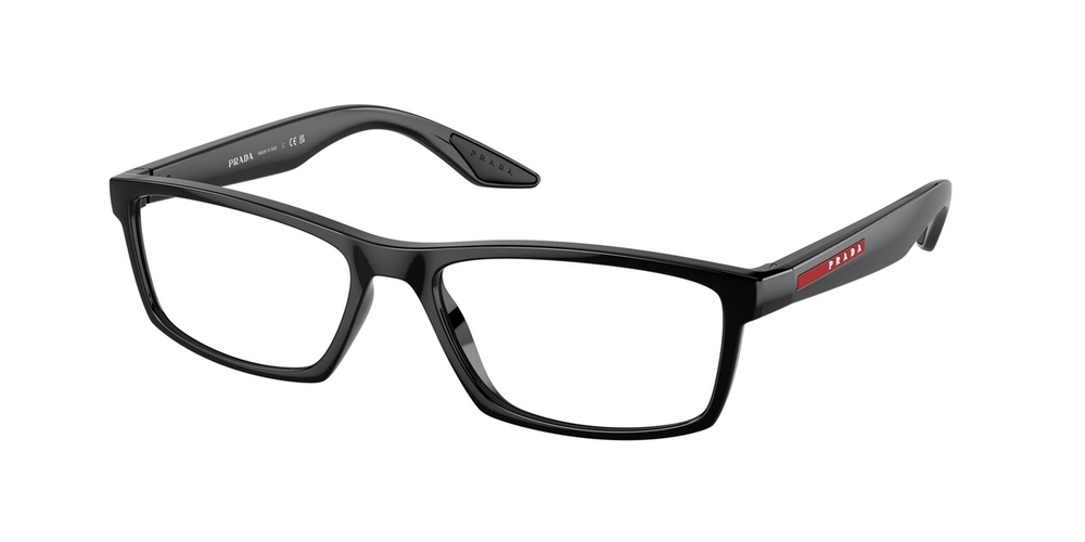 Armação de Óculos de Grau PS04PV-DG01O1-56 Prada Linea Rossa Retangular Preto Injetado