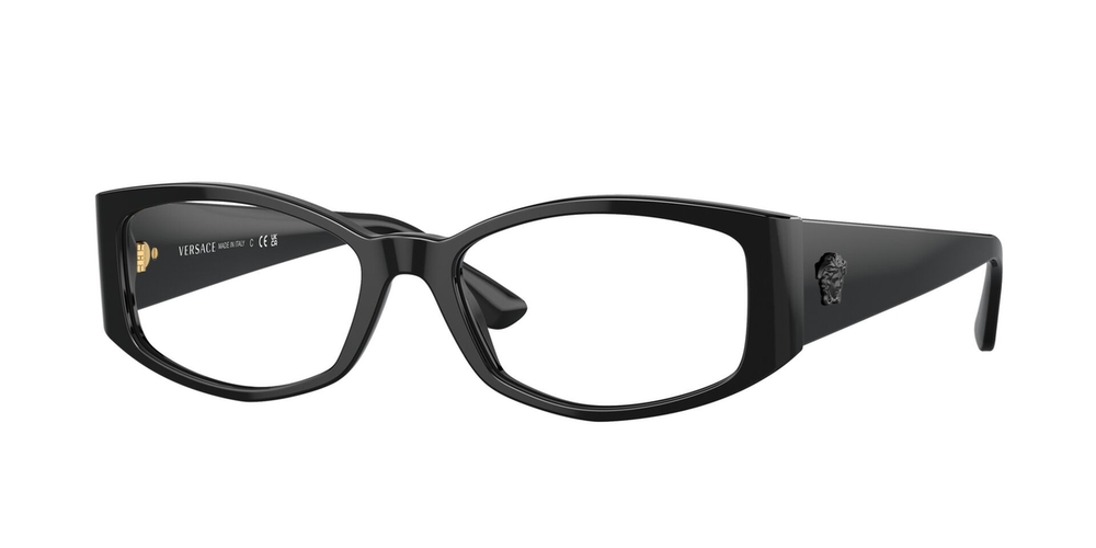 Armação de Óculos de Grau VE3343-GB1-54 Versace Irregular Preto Acetato