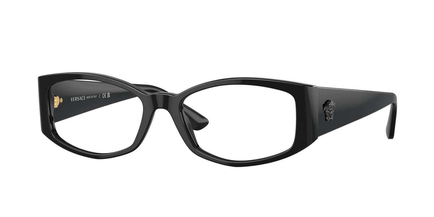 Armação de Óculos de Grau VE3343-GB1-54 Versace Irregular Preto Acetato