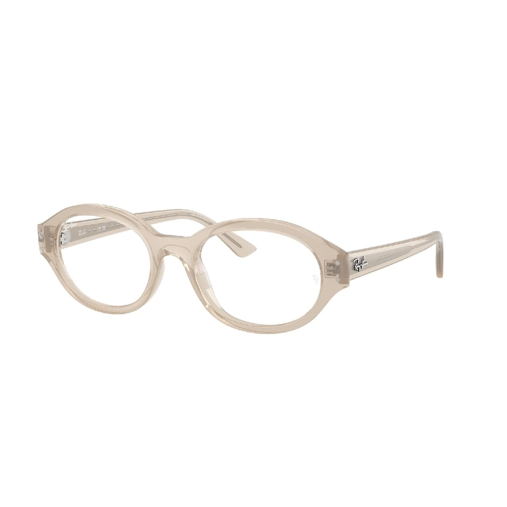 Armação de Óculos de Grau RX7257-8433-54 Ray Ban Oval Branco Injetado