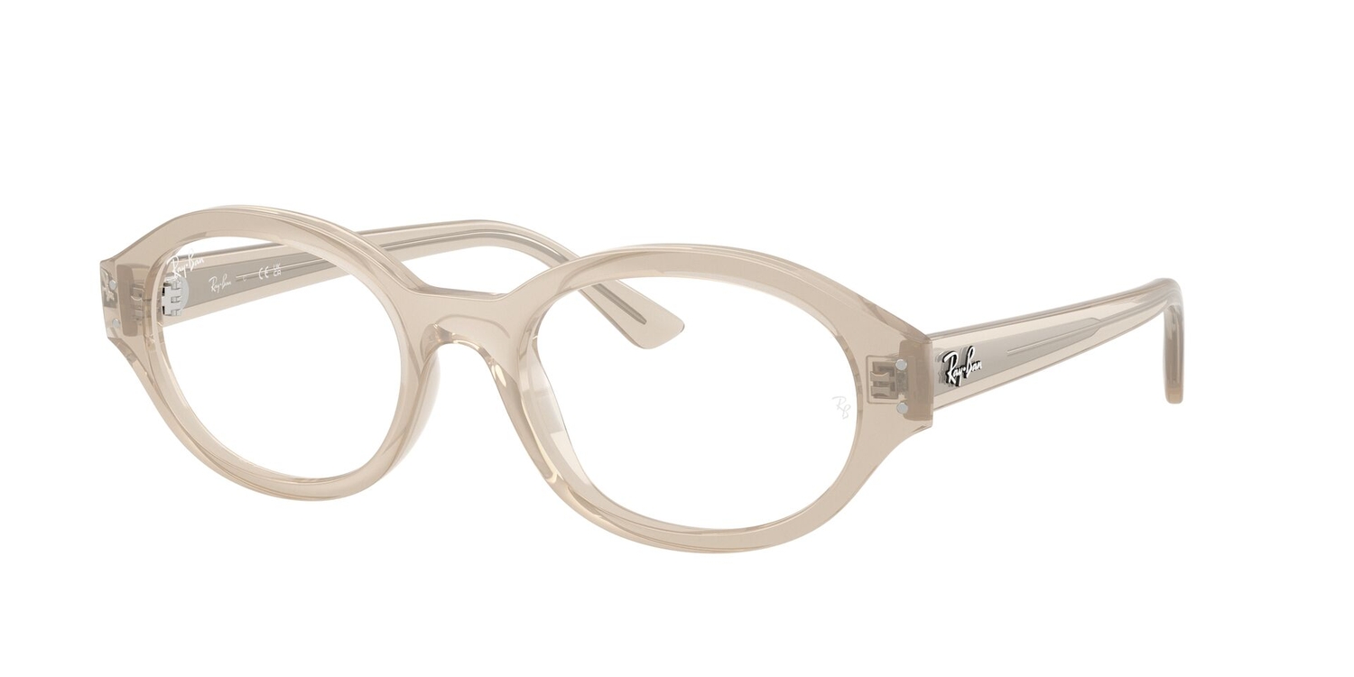 Armação de Óculos de Grau RX7257-8433-54 Ray Ban Oval Branco Injetado