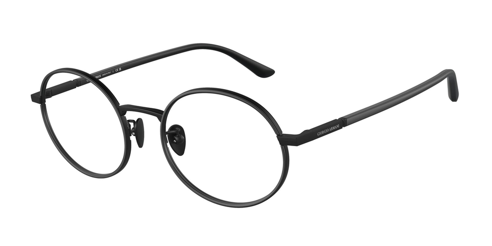 Armação de Óculos de Grau AR5145J-3001-50 Giorgio Armani Oval Preto Aço