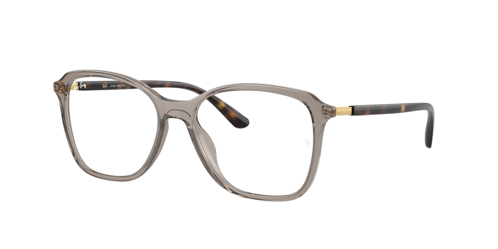 Armação de Óculos de Grau RX7234L-8329-53 Ray Ban Quadrado Marrom Injetado