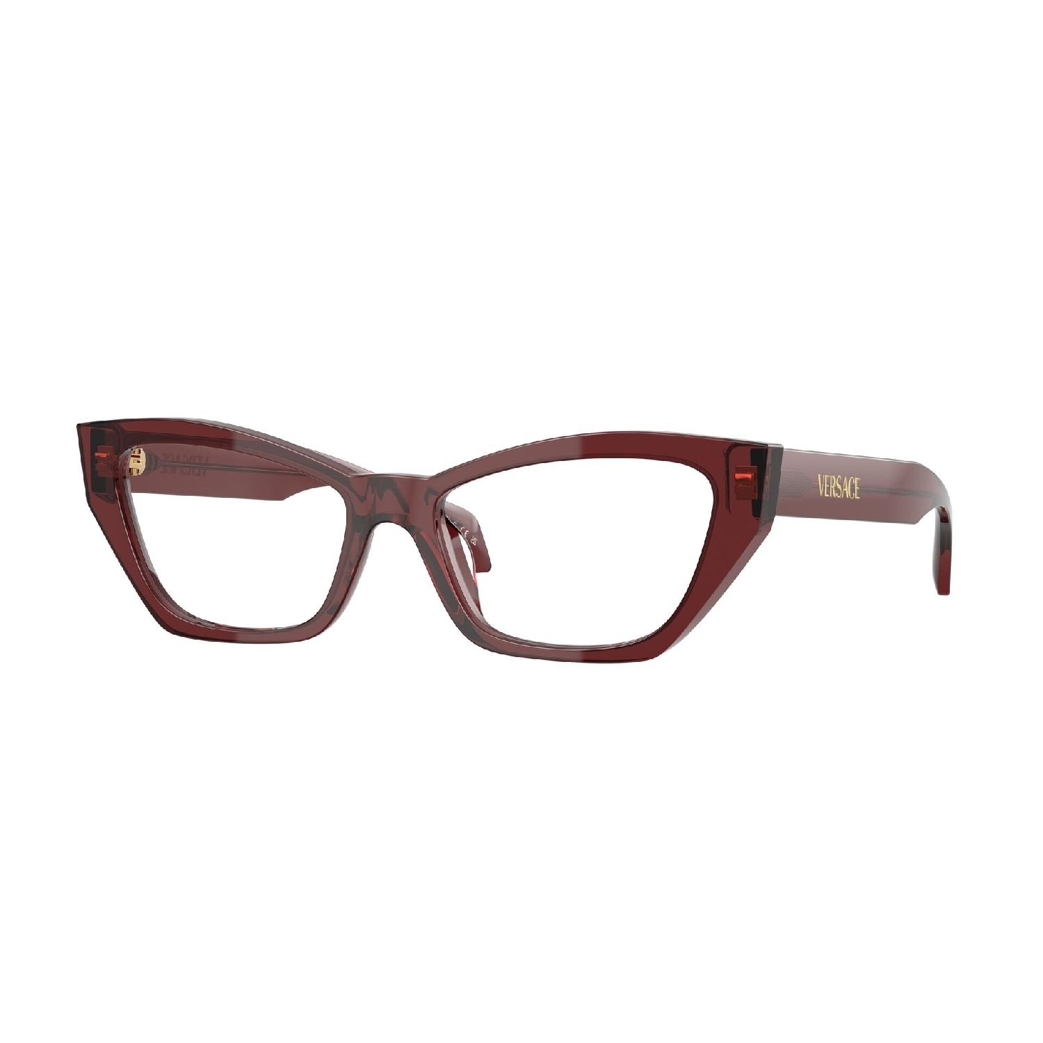Armação de Óculos de Grau VE3373U-5512-54 Versace Gatinho Vermelho Acetato
