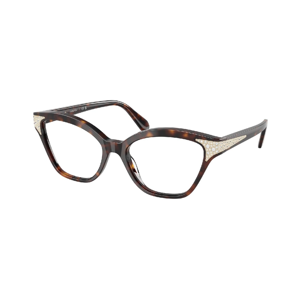 Armação de Óculos de Grau SK2029-1002-54 Swarovski Gatinho Marrom Acetato