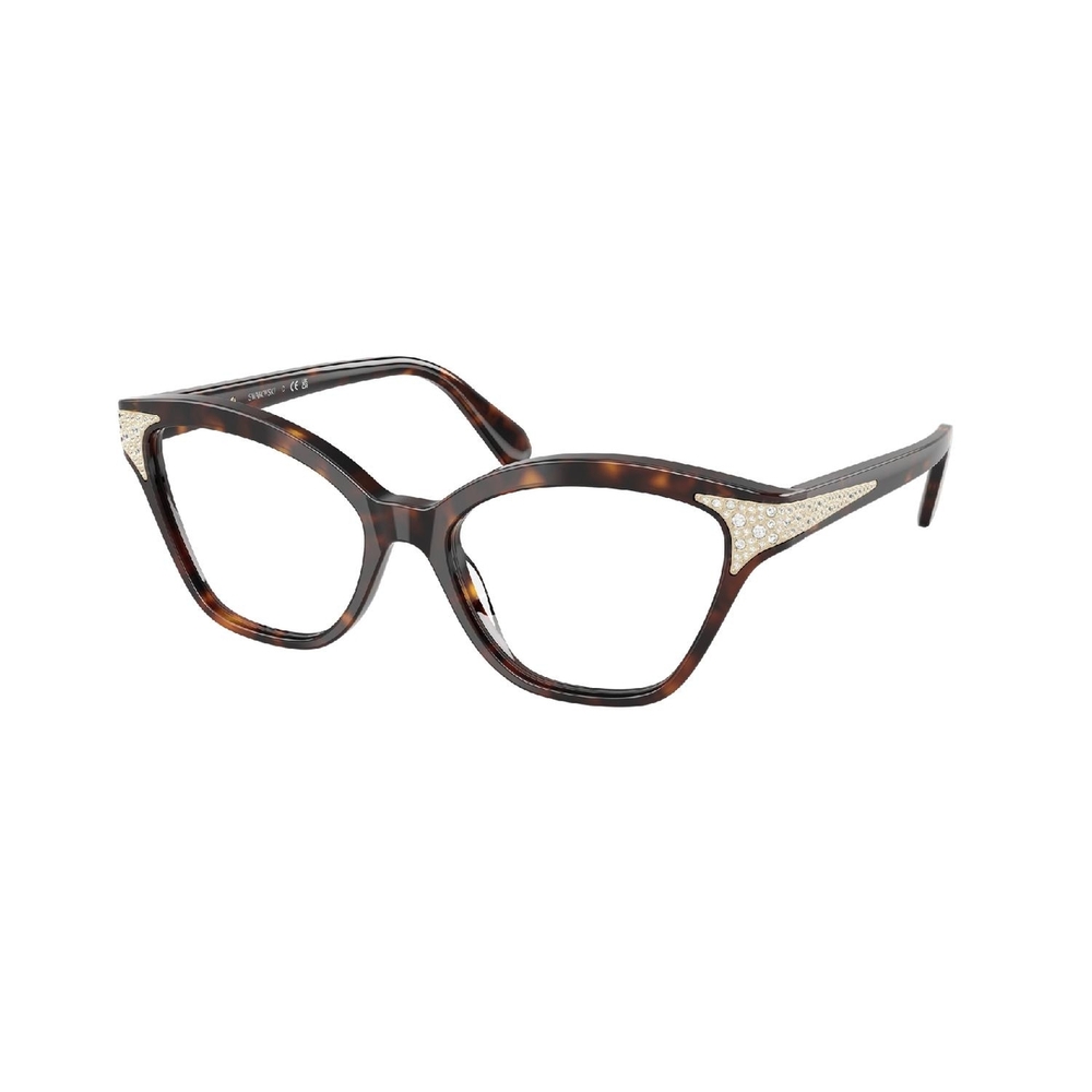 Armação de Óculos de Grau SK2029-1002-54 Swarovski Gatinho Marrom Acetato