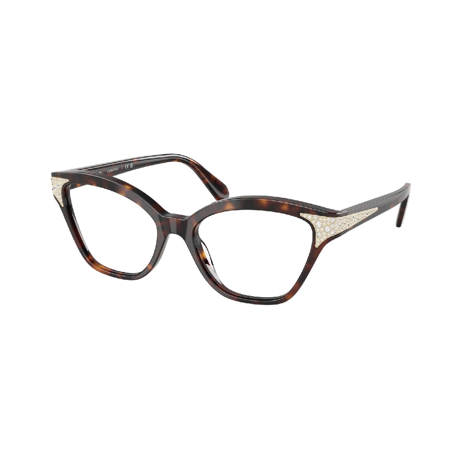 Armação de Óculos de Grau SK2029-1002-54 Swarovski Gatinho Marrom Acetato